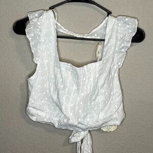 Altar'd State White Crop Open Back With Tie